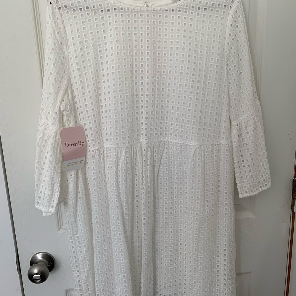 Shop DressUp White Checked Dress